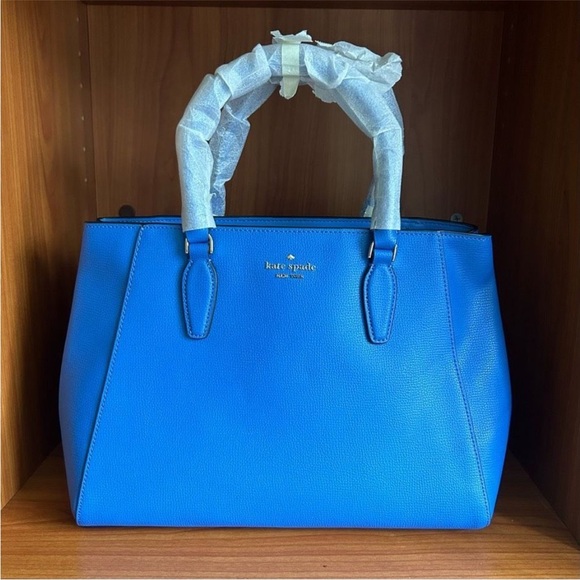 NWT Kate Spade Refined Grain Blue Satchel - Picture 2 of 10